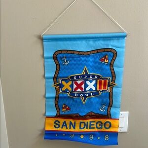 Vintage Super Bowl XXXII 32 Banner San Diego 1998 Broncos vs Packers NEW